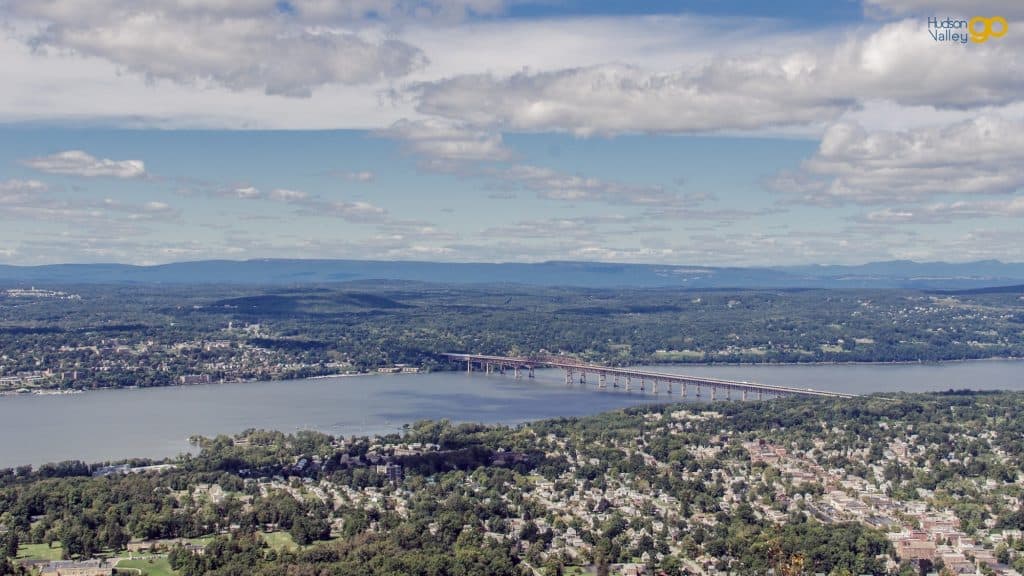 View from the top of Mount Beacon. The Newburgh-Beacon Bridge can be seen.