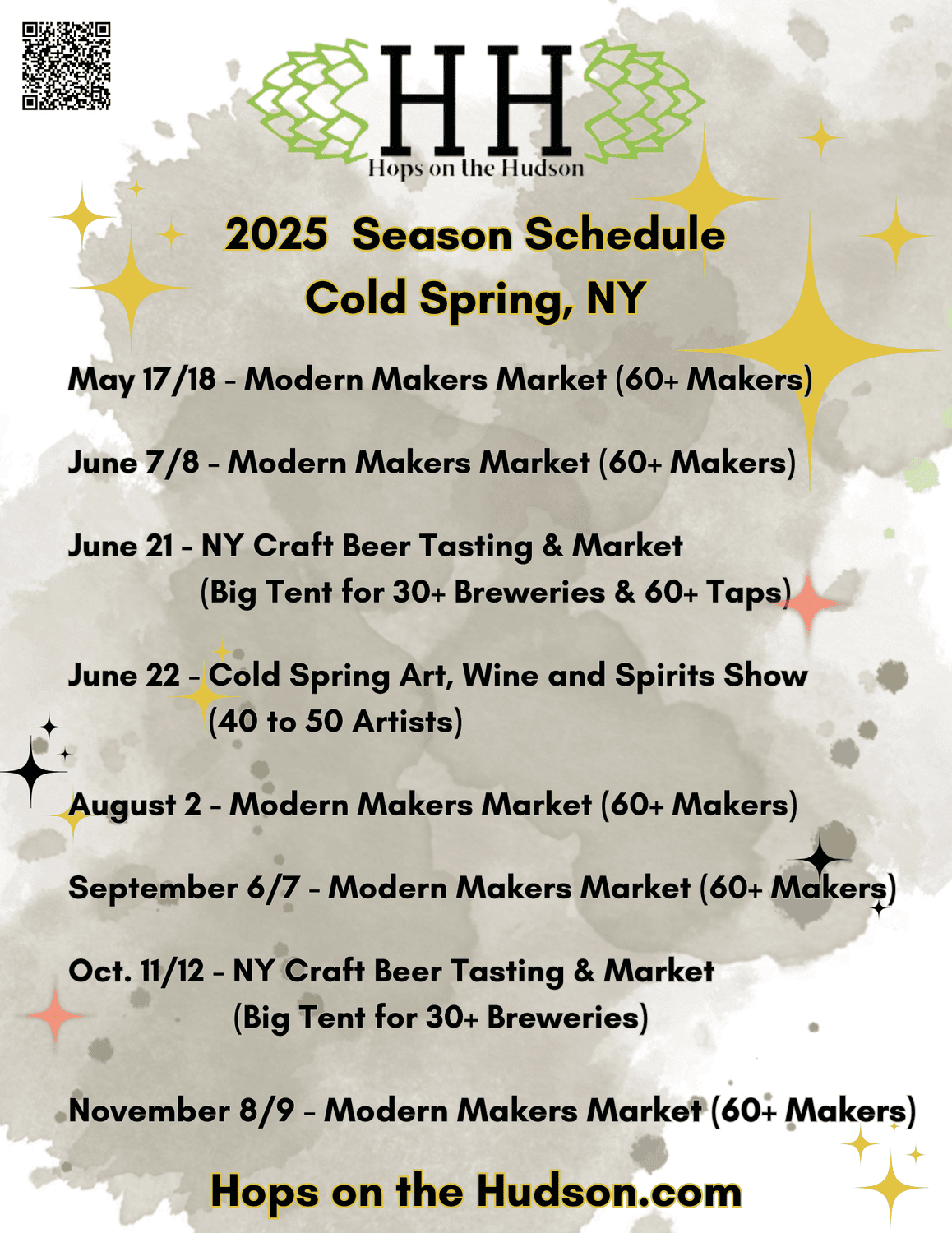 Hops on the Hudson 2025 Season Schedule